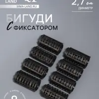 Бигуди с фиксатором, d=2.7 см, 8 шт., МИКС