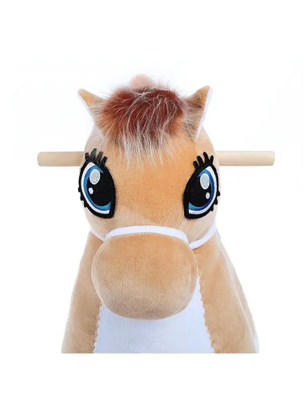 Качалка &laquo;Лошадка: Звёздочка&raquo;, музыкальная, бежевая, цвет звёзд МИКС