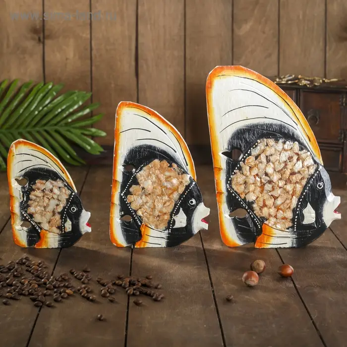 Сувенирный набор дерево  Сувенирный набор дерево "Рыбки с оранжевым краем" 20х8х25 см