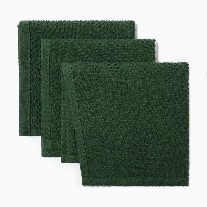 Набор декоративных салфеток Этель Green 30х30см., 3шт., 100%хл. Набор декоративных салфеток Этель Green 30х30см., 3шт., 100%хл.
