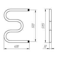 Полотенцесушитель водяной ТЕРА, М-образный, 500х400 мм, D=32 мм, наружная резьба 1"