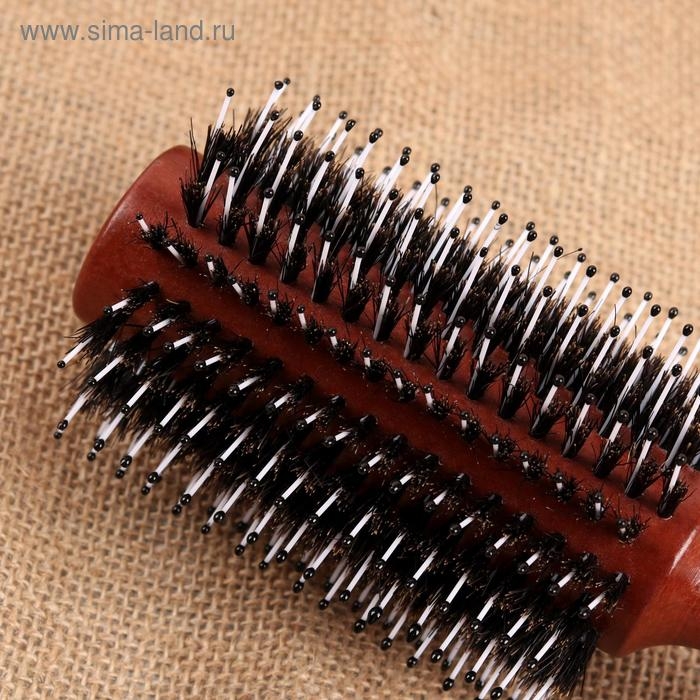 Брашинг, натуральная щетина, d = 7 см, цвет «тёмное дерево» Брашинг, натуральная щетина, d = 7 см, цвет «тёмное дерево»