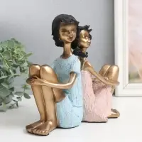 Фигурка полистоун &laquo;Дети - Дружба&raquo;, бело-золотой, 21&times;8&times;21 см