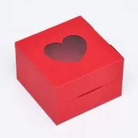 Коробка сборная, красная, 10&times;10&times;6.5 см