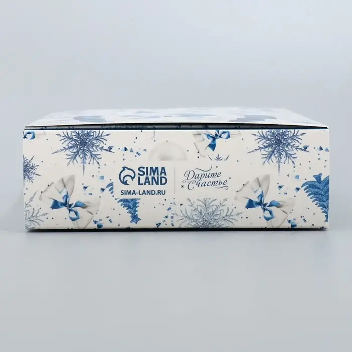 Коробка подарочная новогодняя складная «Новогодний бант», 21х 15 х 5 см Коробка подарочная новогодняя складная «Новогодний бант», 21х 15 х 5 см