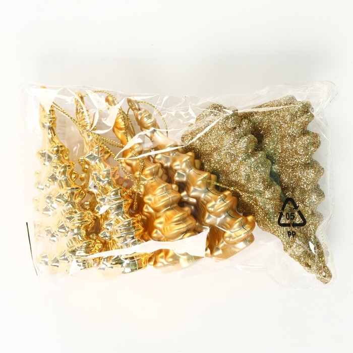 Ёлочные игрушки новогодние &laquo;Новый год: Ёлочки&raquo;, цвет золотой