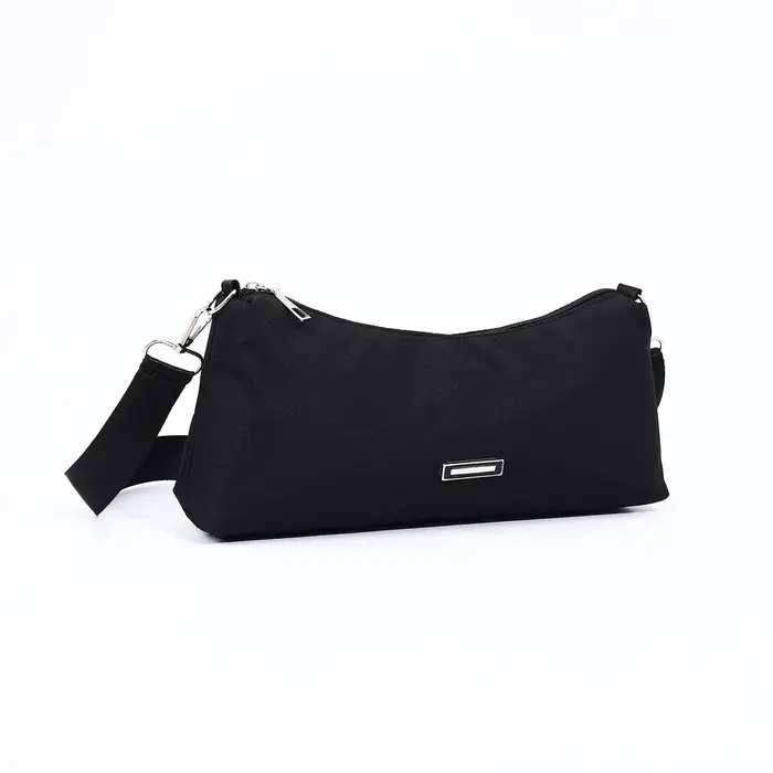 Сумка женская кросс-боди на молнии, 31&times;7&times;13 см, чёрная