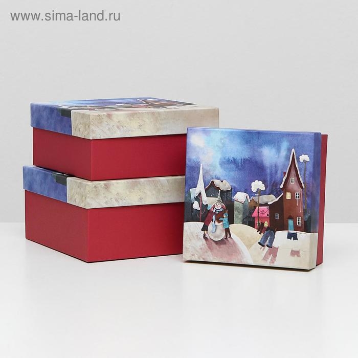 Набор коробок 3 в 1 "А у нас во дворе", 19 х 19 х 9,5 - 15,5 х 15,5 х 6,5 см