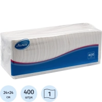 Салфетки бумажные Лилия 24х24 см., 400 листов/уп белы е