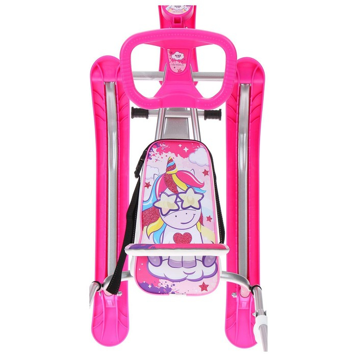 Снегокат TWINY 2 «Единорог», TW2-M/EP, с родительской ручкой, со спинкой и ремнём безопасности, цвет розовый/серый Снегокат TWINY 2 «Единорог», TW2-M/EP, с родительской ручкой, со спинкой и ремнём безопасности, цвет розовый/серый