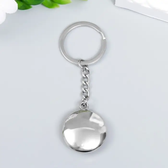 Брелок для ключей на кольце «Круглый компас», металл, серебро, 8.9×2.8 см