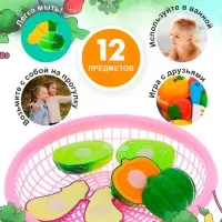 Набор продуктов - нарезка &laquo;Поварёнок&raquo;, в корзинке, на липучках, 12 предметов, МИКС