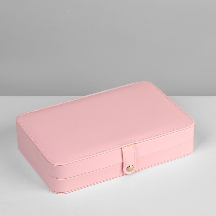 Органайзер для украшений &laquo;Шкатулка портативная&raquo;, 8 полос, 3 места, 14&times;21&times;4,5 см, цвет розовый