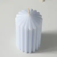 Свеча-цилиндр 7х14 см, 370 гр, рифлёная, лаванда Свеча-цилиндр 7х14 см, 370 гр, рифлёная, лаванда