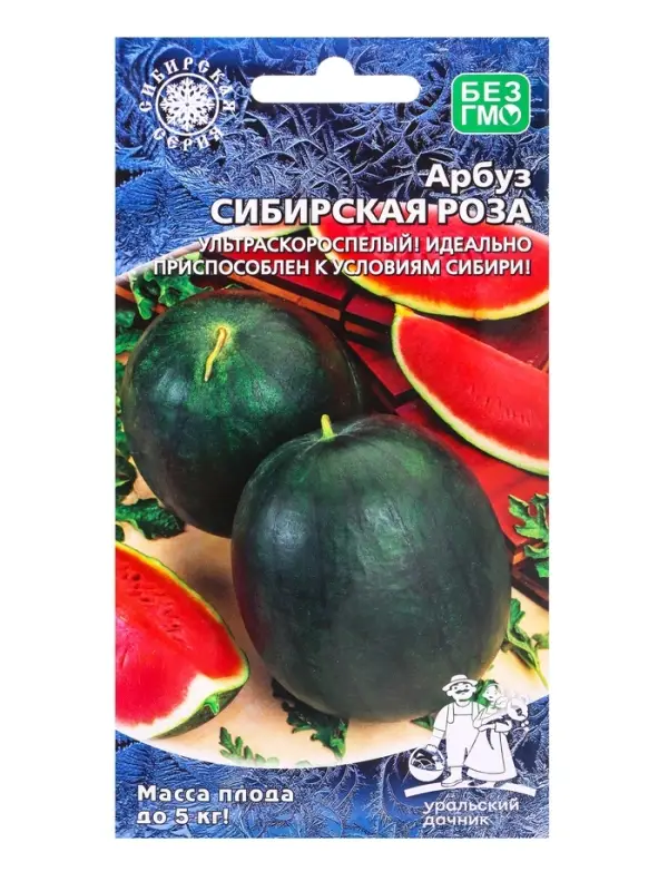Семена Арбуз &laquo;Сибирская Роза&raquo;, 10 шт., &laquo;Уральский дачник&raquo;
