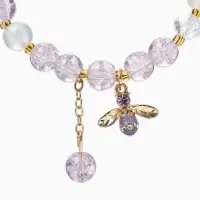 Браслет с подвесками &laquo;Сахарный. Пчёлка&raquo;, d=6 см, шар №8, фиолетовый в золоте