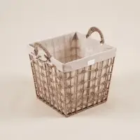 Корзина для хранения SL Home, ручное плетение, с ручками, квадратная, джут, 39×39×41,5 см