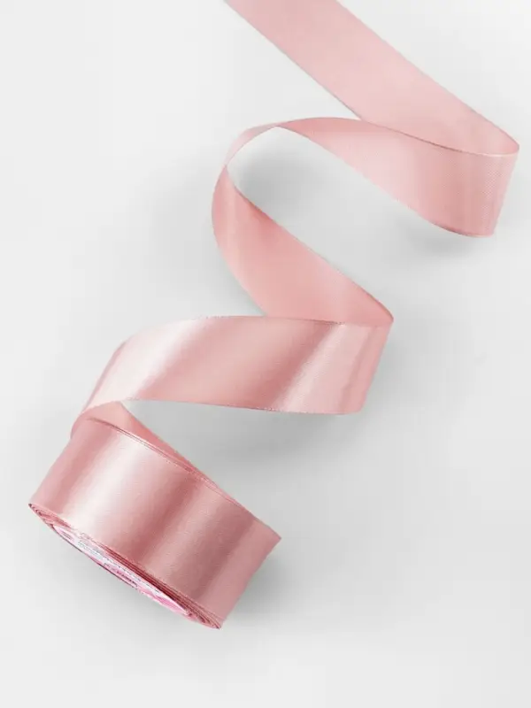 Лента атласная, 40 мм, 23&plusmn;1 м, цвет розовое золото