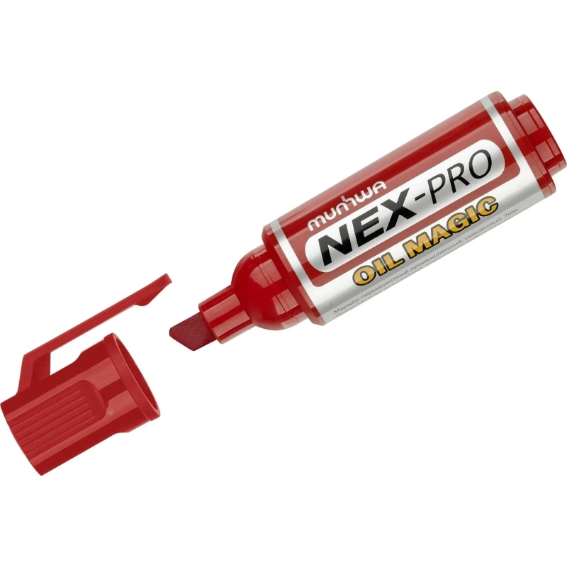 Маркер перманентный пром. MunHwa 'Nex-Pro Oil Magic' красный, скошенный,7мм