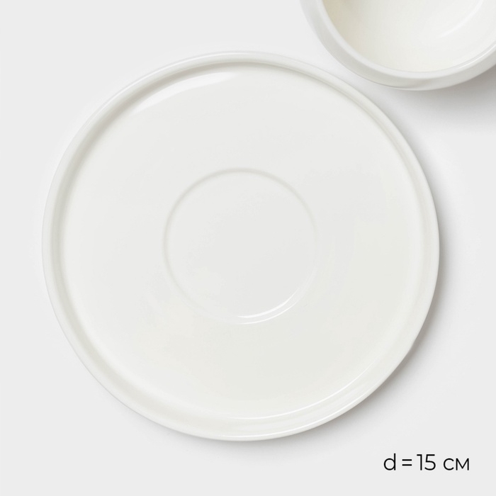 Чайная пара Magistro OliveQueen, 220 мл, 15×15 см, фарфор, белая Чайная пара Magistro OliveQueen, 220 мл, 15×15 см, фарфор, белая