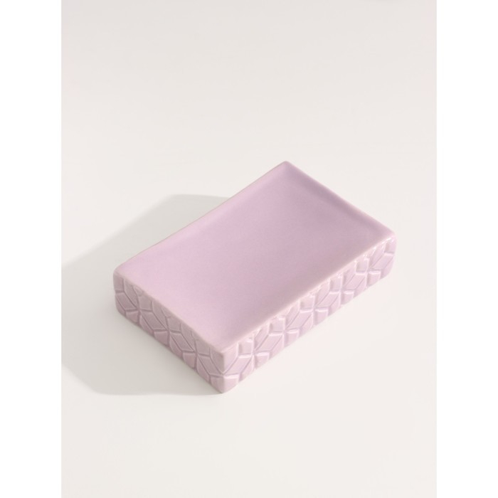 Набор аксессуаров для ванной комнаты Доляна «Звёзды», 4 предмета (дозатор 300 мл, мыльница, 2 стакана), цвет лиловый