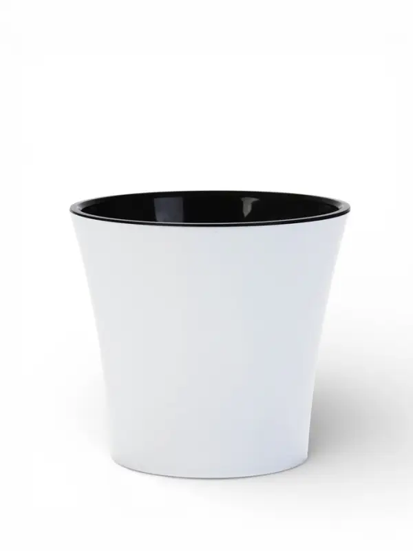 Кашпо для цветов со вставкой Santino &laquo;Арте&raquo;, 3.5 л, пластик, бело-чёрный