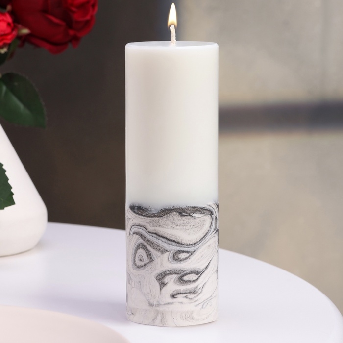 Свеча-цилиндр  Свеча-цилиндр "Мрамор", 5х14 см
