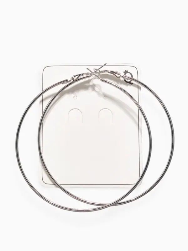 Серьги кольца QF &laquo;Классика&raquo;, d=8 см, цвет серебро