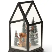 Фигурка светодиодная &laquo;Олени в лесу&raquo;, новогодняя, 3хАА, музыка, свет, USB, 13.3&times;13&times;28 см