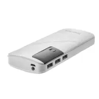 Внешний аккумулятор Luazon PB-05, 6000 мАч, 3хUSB, 2 А, дисплей, фонарик, белый