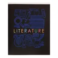 Тетрадь предметная 48 листов в линейку Calligrata, «СуперНеон. Литература», обложка мелованный картон