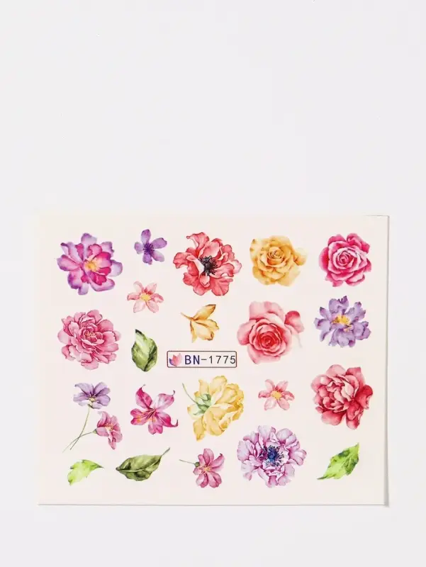 Слайдеры для ногтей «Пионы», разноцветные