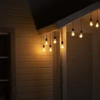 Гирлянда &laquo;Ретро белт-лайт&raquo; со свесами 10 и 20 см, 10 м, IP54, УМС, 2W, тёмная нить, шаг 50 см, Е27 (без ламп), 220 В