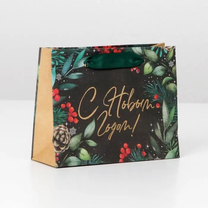 Пакет подарочный новогодний крафтовый «Волшебный праздник», S 15 х 12 х 5.5 см Пакет подарочный новогодний крафтовый «Волшебный праздник», S 15 х 12 х 5.5 см