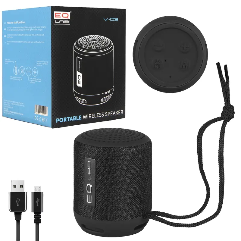 Портативная акустика V-03 Черная (48шт/кор)