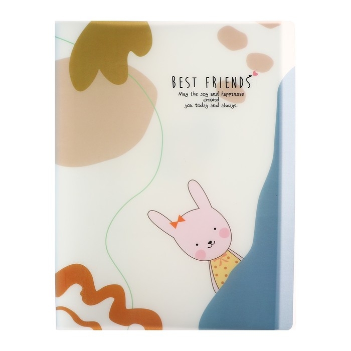 Папка формат А4, с 40 прозрачными файлами Папка формат А4, с 40 прозрачными файлами "Зверята", МИКС