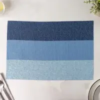 Салфетка сервировочная на стол &laquo;Три полосы&raquo;, 45&times;30 см, голубая