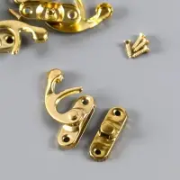 Замок для шкатулки &laquo;Крючок&raquo;, металл под золото, набор 4 шт., 2.7&times;2.5 см