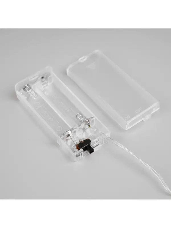 Гирлянда &laquo;Нить&raquo; 2 м, роса с насадками &laquo;Прищепки-звёздочки&raquo;, IP20, серебристая нить, 20 LED, от батареек АА&times;2, свечение тёплое белое