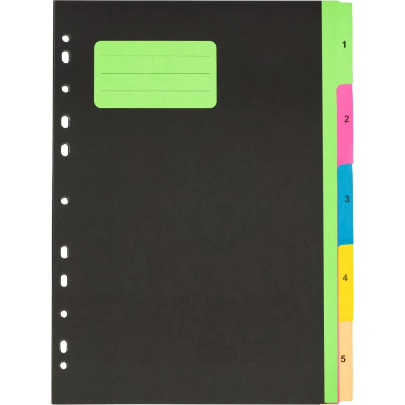 Разделитель листов с индексами Attache , А4,цифровой 1-5 , картон