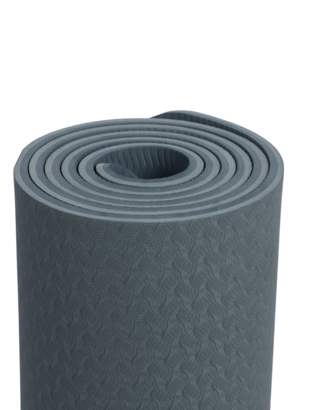 Коврик для фитнеса и йоги ONLYTOP, 183x61x 0,8 см, цвет графитовый/темно-серый Коврик для фитнеса и йоги ONLYTOP, 183x61x 0,8 см, цвет графитовый/темно-серый
