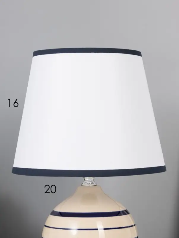 Лампа настольная E27 40Вт "Полоски. Ретро" беж с синим 20х20х32,5 см