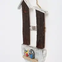 Декоративные крючки &laquo;Скворечник с воробьями&raquo;, 25&times;6&times;35 см, дерево албезия
