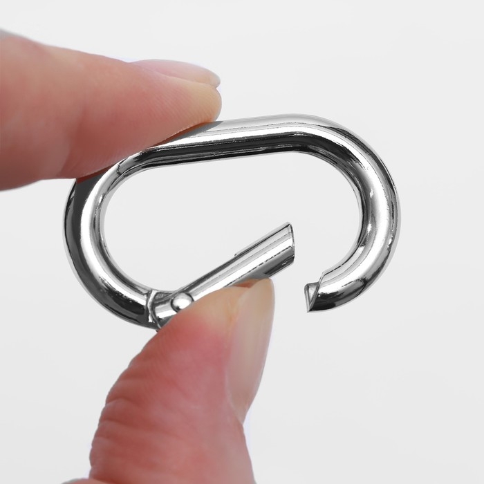 Овал-карабин, 38 × 24 мм / 29 × 15 мм, толщина - 4,5 мм, 5 шт, цвет серебряный Овал-карабин, 38 × 24 мм / 29 × 15 мм, толщина - 4,5 мм, 5 шт, цвет серебряный