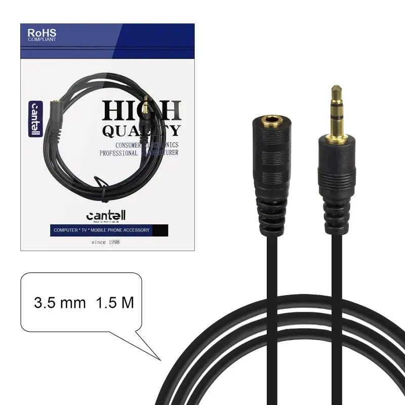 Кабель AUX Jack3.5mm папа\мама Extension cable 1.5M