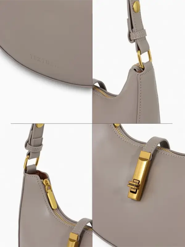 Сумка женская багет TEXTURA на молнии, 24&times;6&times;14 см, серая