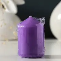 Свеча-цилиндр 4х6 см, 70 гр, лаванда Свеча-цилиндр 4х6 см, 70 гр, лаванда