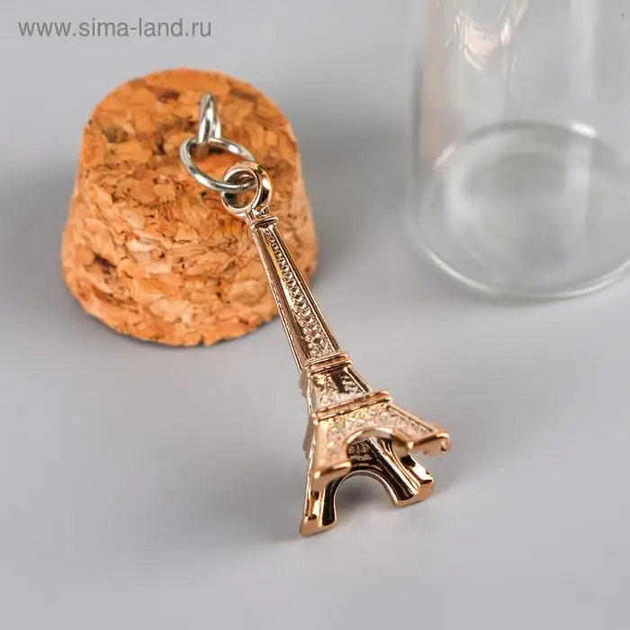 Декор для творчества стекло "Бутылочка с пробкой - Эйфелева башня" 6х2х2 см