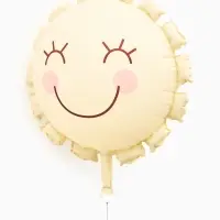 Воздушный шар фольгированный 22" "Солнышко" цвет кремовый