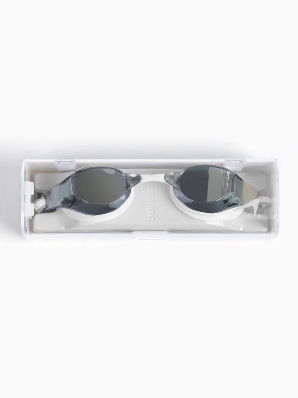 Очки для плавания взрослые, цвет белый зеркальный Очки для плавания взрослые, цвет белый зеркальный